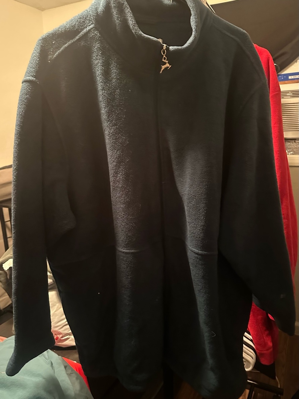 Men's Dark Teal Quarter-Zip Fleece Sweater